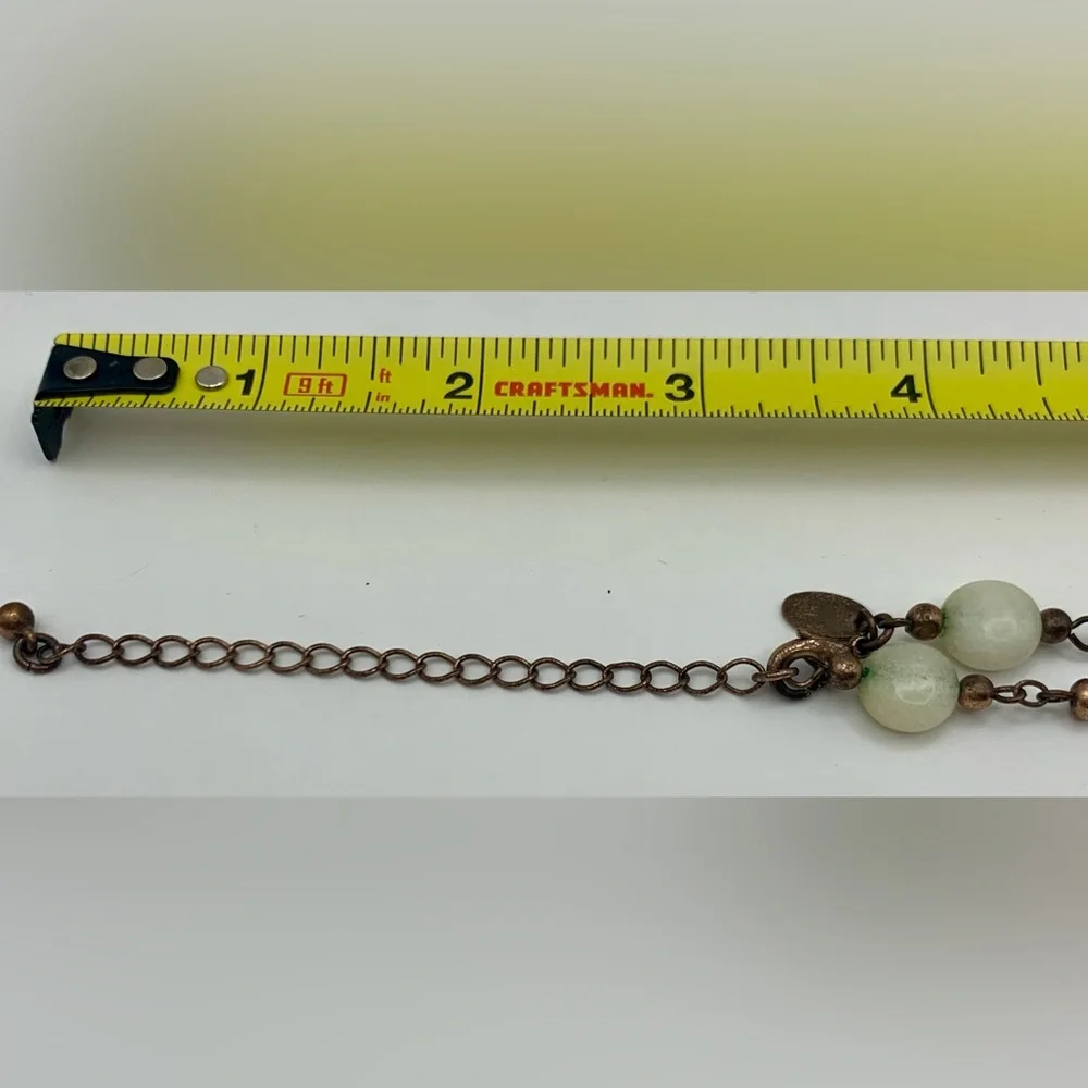 Lia Sophia Polished Mahogany Obsidian Stone Necklace, Quartz, & Rose Gold Beads